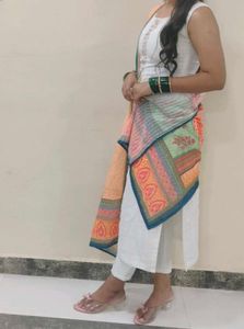 White Embroidered Kurti Set