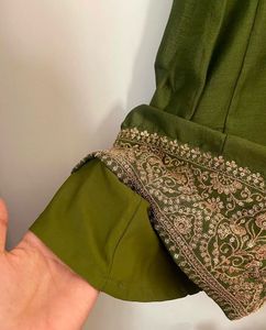 Regal Olive Anarkali set