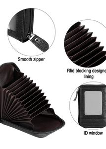 RFID Blocked Textured Leather Card Holder