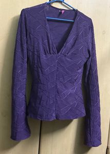 Purple V-Neck Top