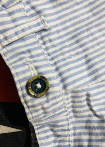 Blue Stripes On White Trousers