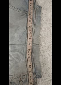H&amp;M washed blue denim cotton dungree