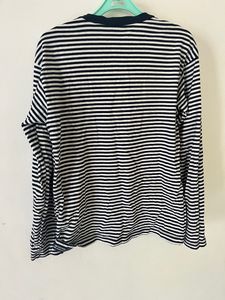 H&amp;M Black&amp;blue Line Full Sleeve T-shirt Men&amp;women