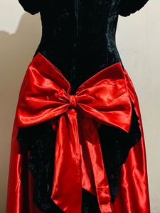 Red &amp; Black Velvet Dress