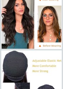 Long Matte Brown Full Head Wigs for Women Wavy