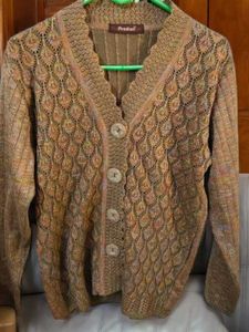 Vintage 70s Thick Cable knit Cardigan sweater
