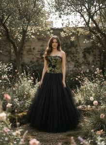 Elegant Green & Black Gown