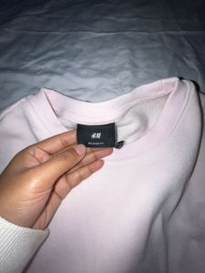 H&amp;M Baby Pink Sweatshirt For Women