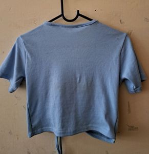 Blue Wrap Top