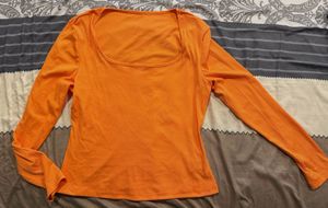 SHEIN Orange Long Sleeve Top