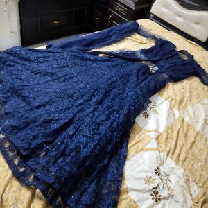 gorgeous Net navy blue lehenga set with jacket n D