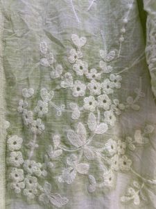 Green Floral Embroidered Kurta Top