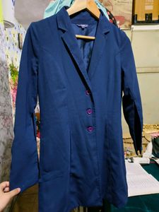 Ajio Navy Blue Full Sleeves Blazer