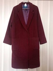 Burgundy Wool Blend Coat