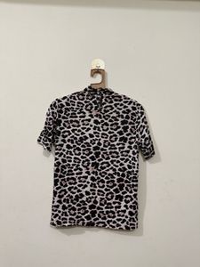 Animal Print High Neck Top