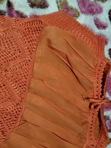 Orange Knit Cardigan