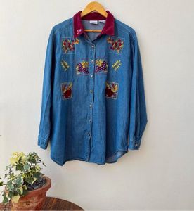 Embroidered Denim Shirt (Vintage)