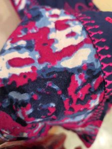 Pink and blue embroidery kurti