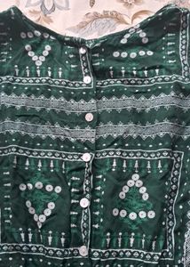Green Printed Playsuit