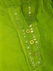 Mehndi green Kurti + Pink Leggings