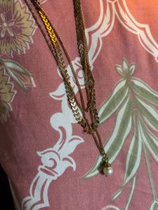 Gold Layered Pearl Necklace