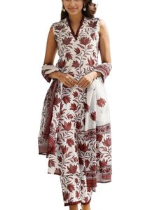 SHIENZY Women&#39;s Cotton Blend Floral Regular Kurta
