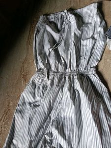 Striped Drawstring Jumpsuit