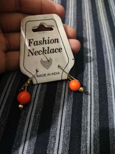 Orange Beaded Fashion Earrings
