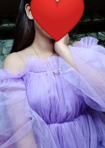 Purple Colour Net Top