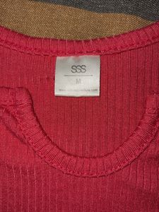 Pink Ribbed Tank Top