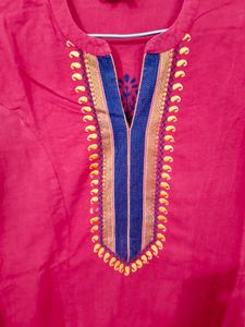 Red Printed Kurta
