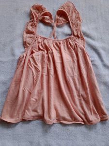 Peach Ruffle Sleeve Top