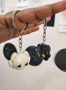 Toothless and Light Fury Couple Keychain 🖤🤍