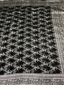 Vintage Black &amp; Silver Banarasi Silk Saree