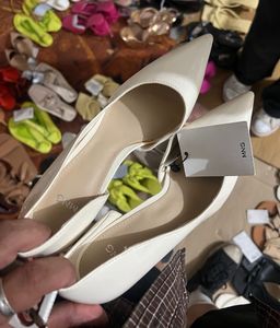 MANGO white Pump Heels
