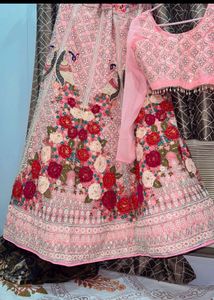 Elegant Pink Floral Lehenga Choli Set