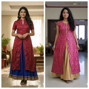 Elegant Kurta with skirt set of 2