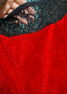 Vintage Red &amp; Black Lace Dress