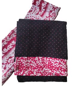 Black and Red Combo Chudidhar Material
