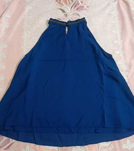 Elegant Blue Halter Top