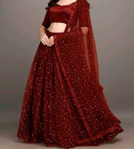 Maroon Glitter Lehenga Choli ✨