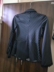 Striped Blouse with Lace Detail