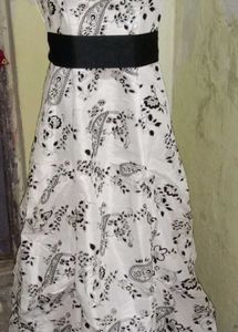 Floral Print Dress w/ Black Belt