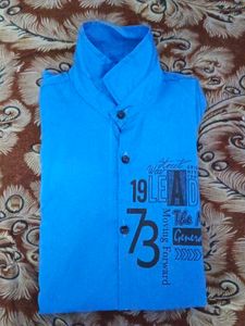 Blue Graphic Print Shirt
