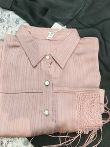 Chic Black Fringe Shirt