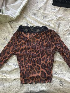 Leopard Print Lace Top