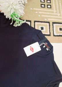 Lee Copper Full Sleeves Zipped Navy Blue Tshirt