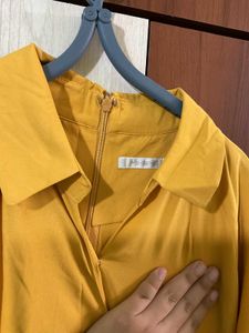 Chic Yellow Shirt Dress