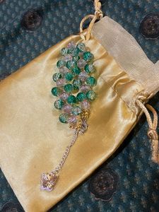 Green &amp; Clear Beaded Bracelet