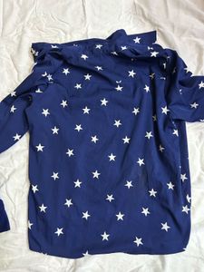 Y2k Starry Blue Top
